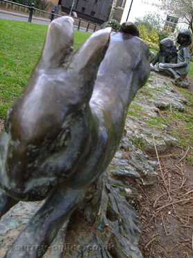 Picture of lewis Carroll rabbit sculpture guildford